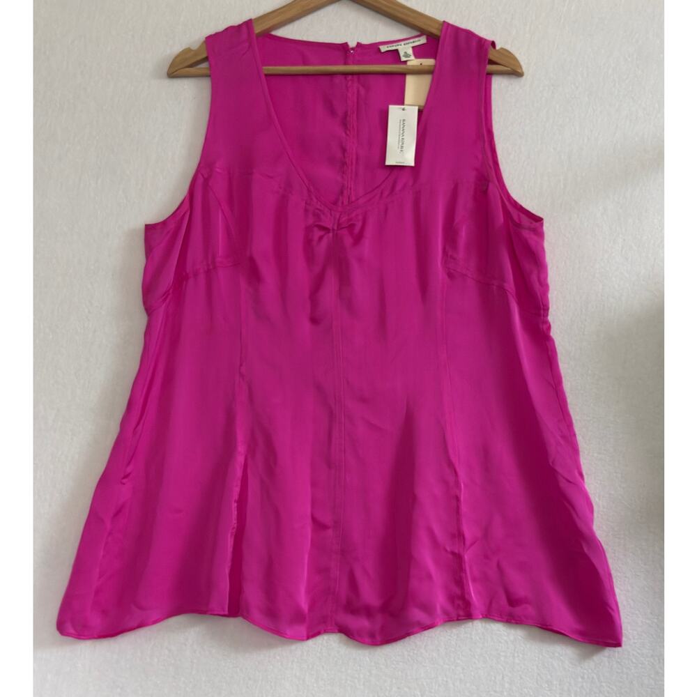 NWT Banana Republic 100% Silk Tank Top XL Pink - Picture 2 of 9